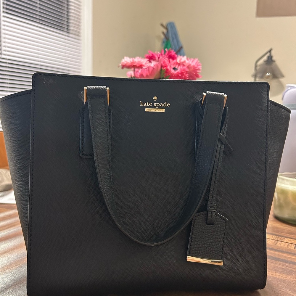 Kate Spade Black Leather Tote Bag